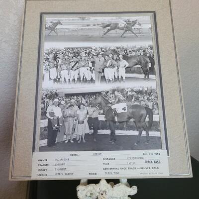 Lot 267: Vintage 10.5" x 12.5" Racing Horse WINNER Cabinet Photo