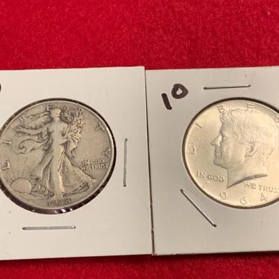 2 90% SILVER HALF DOLLARS A FULL DOLLAR IN SILVER