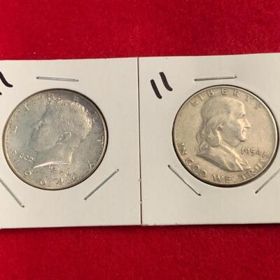 2 90% SILVER HALF DOLLARS A FULL DOLLAR IN SILVER