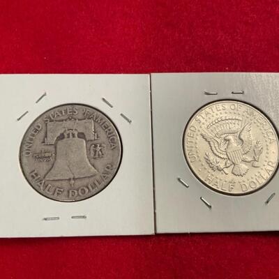2 90% SILVER HALF DOLLARS A FULL DOLLAR IN SILVER