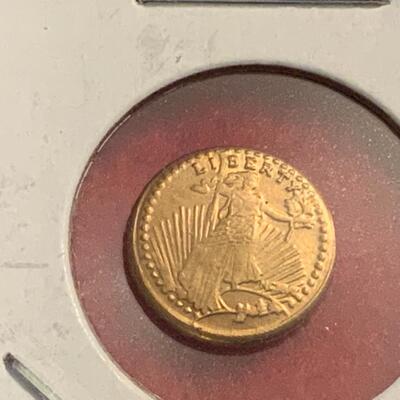 14 KT GOLD .5 GRAMS REPLICA COIN OF SAINT ST GAUDENS DOUBLE EAGLE