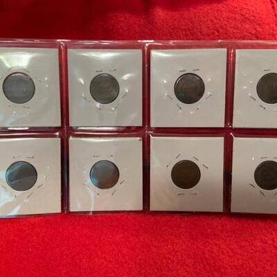 8 DIFFERENT DATED INDIAN HEAD CENTS 1880-1892