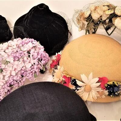 Lot #164   Lot of vintage ladies hats - so cute!