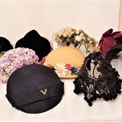 Lot #164   Lot of vintage ladies hats - so cute!