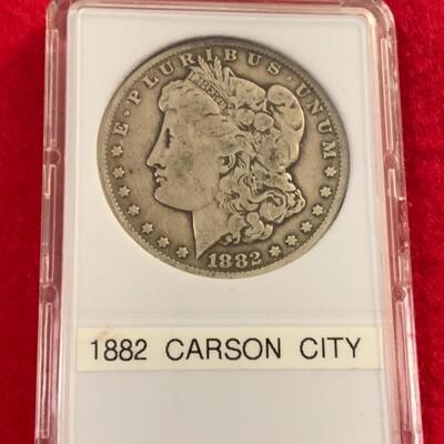 1882 CARSON CITY MORGAN 90% SILVER DOLLAR SLABBED