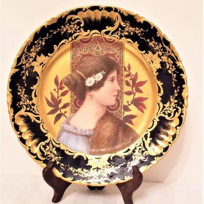Lot #168  Beautiful Antique Austrian Portrait Plate - signed