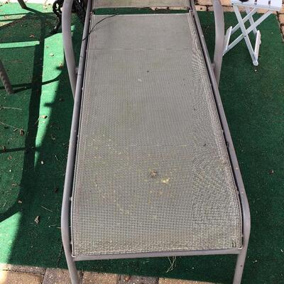 Two mesh chaise outdoor loungers