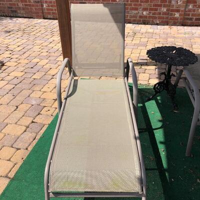 Two mesh chaise outdoor loungers