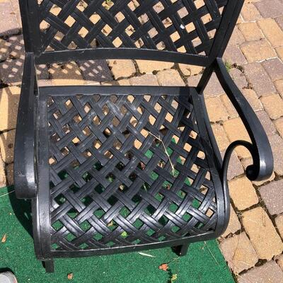 Outdoor basket weave iron table and chair set