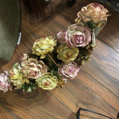 Two Capodimante floral basket vases