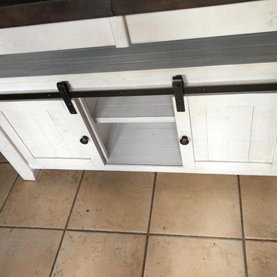 Rustic barn door kitchen table with 6 chairs