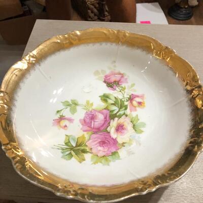 Antique gold trim porcelain plate