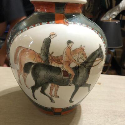Early 20th Century WBI Chinese Handpainted Equestrian Vase