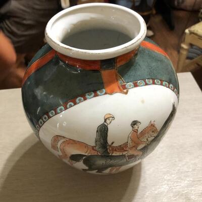 Early 20th Century WBI Chinese Handpainted Equestrian Vase
