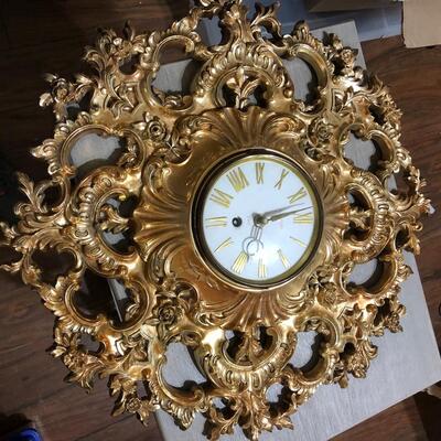 Vintage gold syroco clock