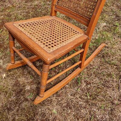Lot 002: Antique Cane-work Wooden Chairs (Indoors or Out)