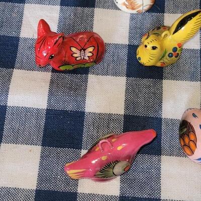 Lot 280: Ceramic Christmas Ornaments and Wood Cross Lot 