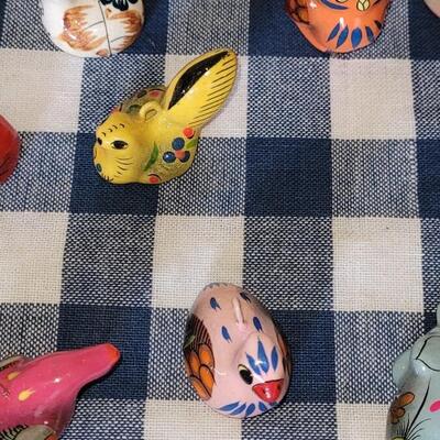 Lot 280: Ceramic Christmas Ornaments and Wood Cross Lot 