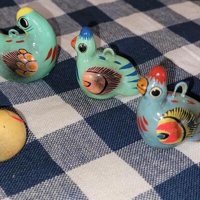 Lot 280: Ceramic Christmas Ornaments and Wood Cross Lot 