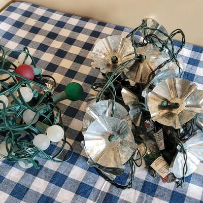 Lot 290: Christmas Lights Round bulbs and Aluminum Shade Lights