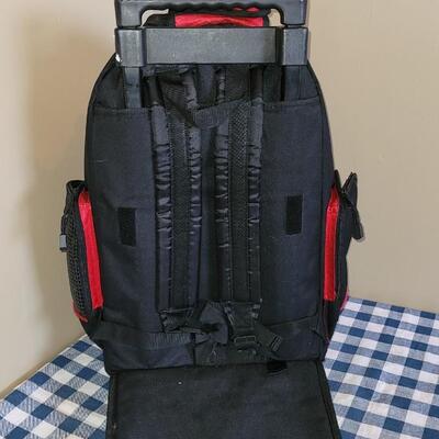 Lot 332: Primerica Rolling Red Backpack