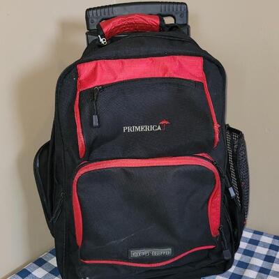 Lot 332: Primerica Rolling Red Backpack