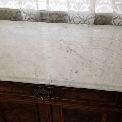 Lot #207  Pretty Antique Marble Top Washstand