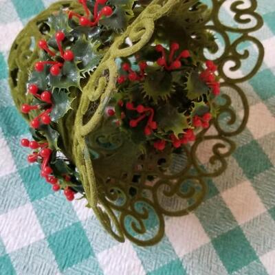 Lot 345: Flocked Bells (Red, Green & White)