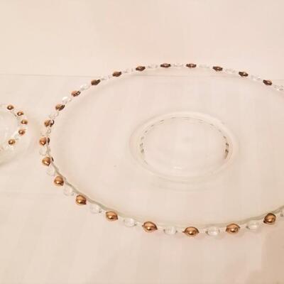 Lot #221  Lariat Style Platter/Dip set - vintage