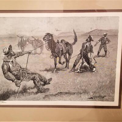 Lot #226  Nice Pair of Frederic Remington Limited Edition Woodblocks
