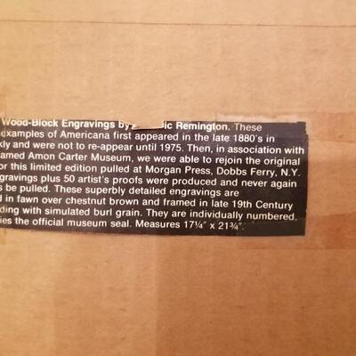 Lot #226  Nice Pair of Frederic Remington Limited Edition Woodblocks