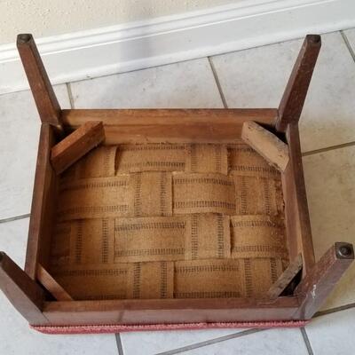 Lot #230  Vintage Needlepoint Footstool