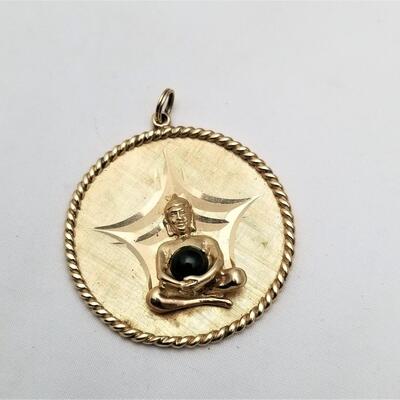 Lot #240  Large, heavy 14kt gold vintage charm/pendant - Buddha