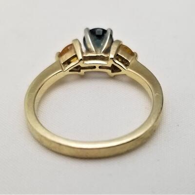 Lot #243  14kt Gold Ring - sz 7.5 - Sapphire/Citrine