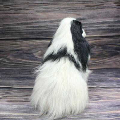 Vintage Dog Figurine Made of Goat Fur