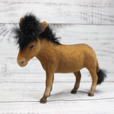 Small Felt Donkey Burro Figurine