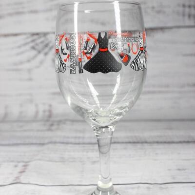 Truly Dazzling Red and Black Fashion Themed Wine Glass with Box