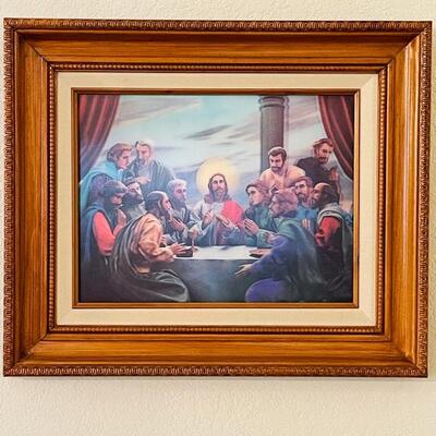 Lot 16   3-D Framed Jesus Last Supper Picture 18" x 15"