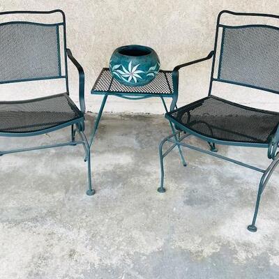 Lot 20 Set Vintage Metal Patio Furniture 2 Chairs + Table