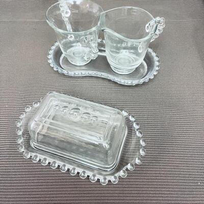 Lot 18 Group Candlewick Depression Glass 9 pcsSalad Set Covered Butter Cream Sugar