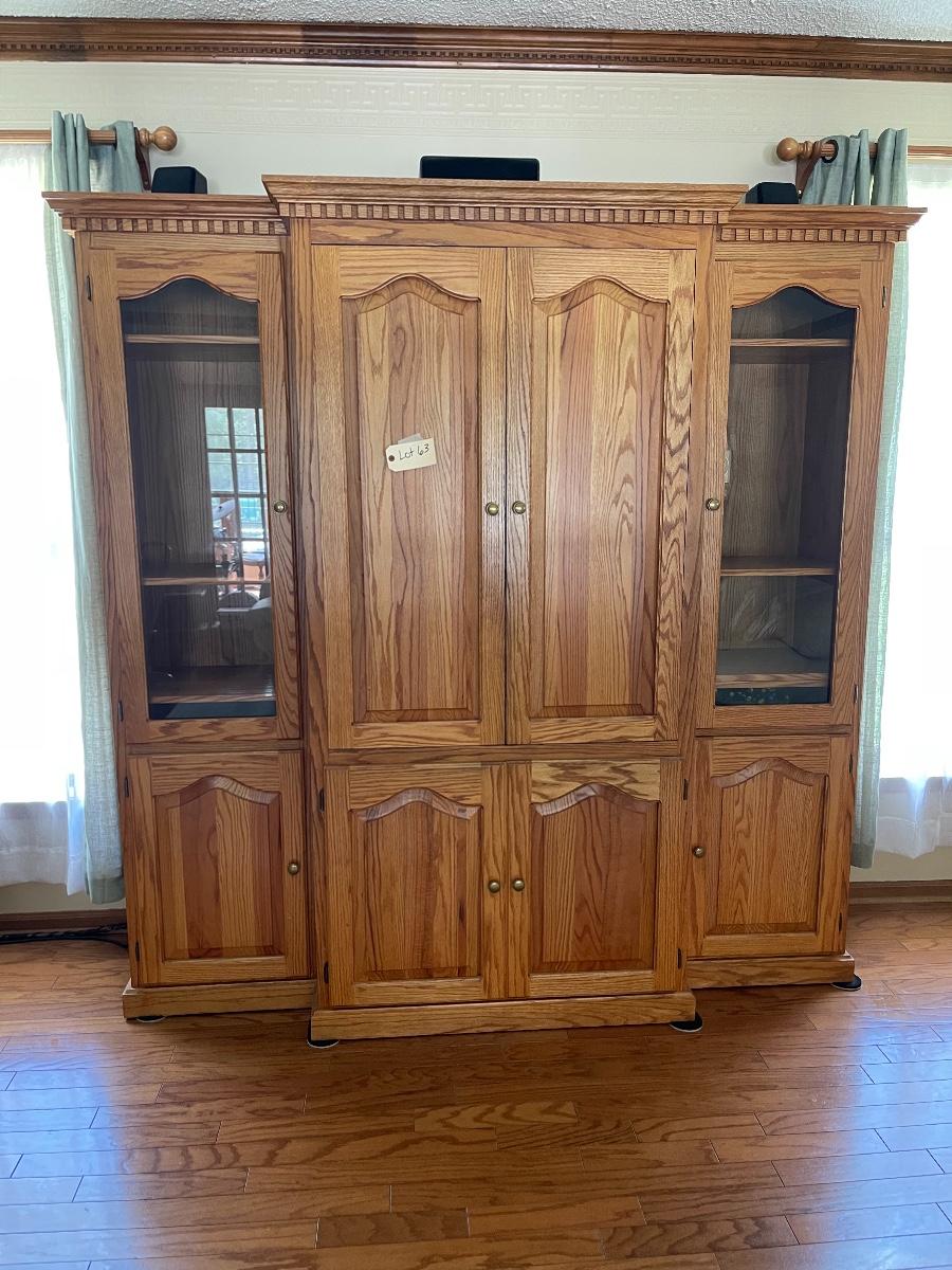 Solid Oak Entertainment Center Lot063
