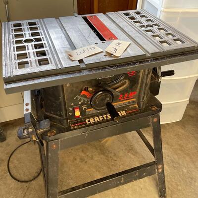 Craftsman 2.5 hp Table saw Lot133 EstateSales