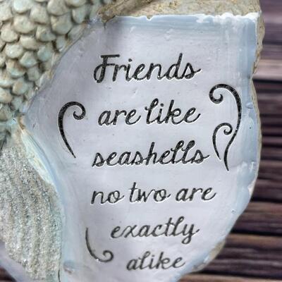Mermaid Statue with Friends Quote