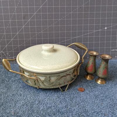 #51 Vintage Green Bauer Pot & Other Pieces