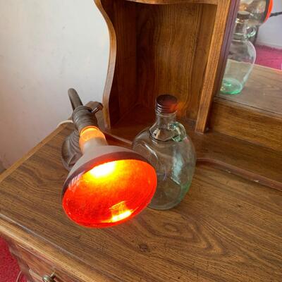 #148 Infared Heat Lamp & Glass Jug