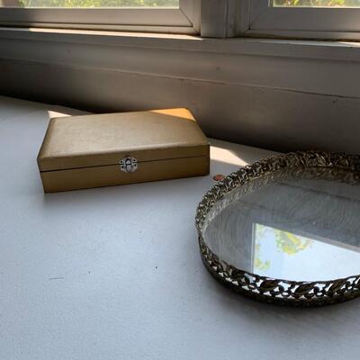 #154 Table Mirror & Jewelry Box