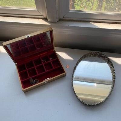 #154 Table Mirror & Jewelry Box