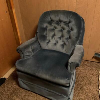 #282 Blue Velvet Armchair