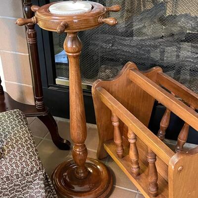 Lot 42 Group Stools Magazine Rack Ashtray Stand Plant Stand