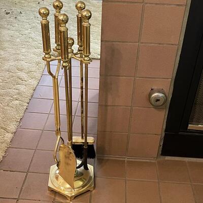 Lot 43 Set of Fireplace Tools Poker Shovel Brush